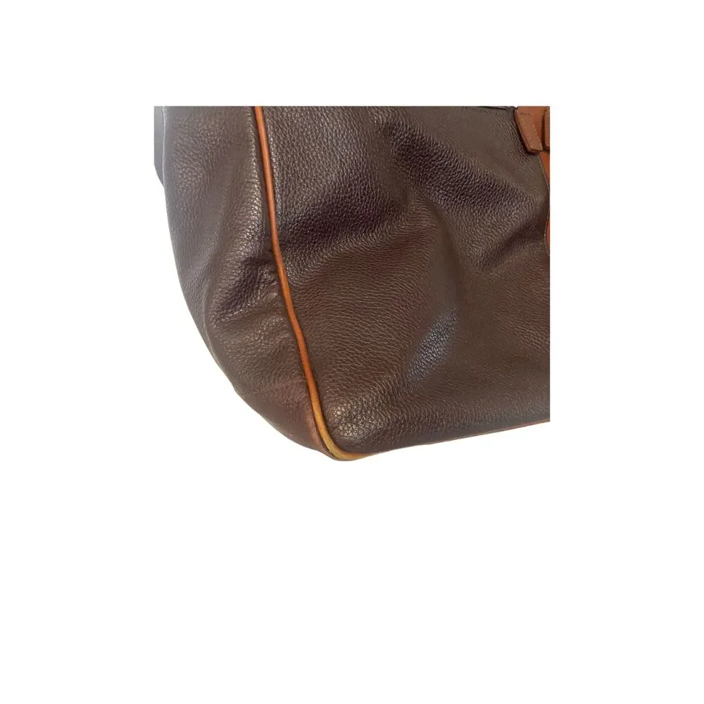 M. London Large Two Tone Leather Mens Weekender Travel Messenger Duffle Bag
